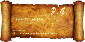 Pirsch Gejza névjegykártya
